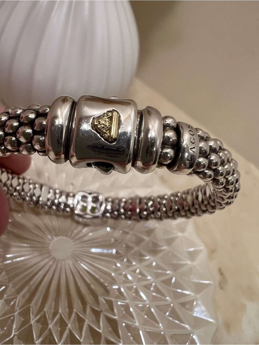 LAGOS 18K Yellow Gold & Sterling Silver Peridot Caviar Bracelet - Picture 7 of 16